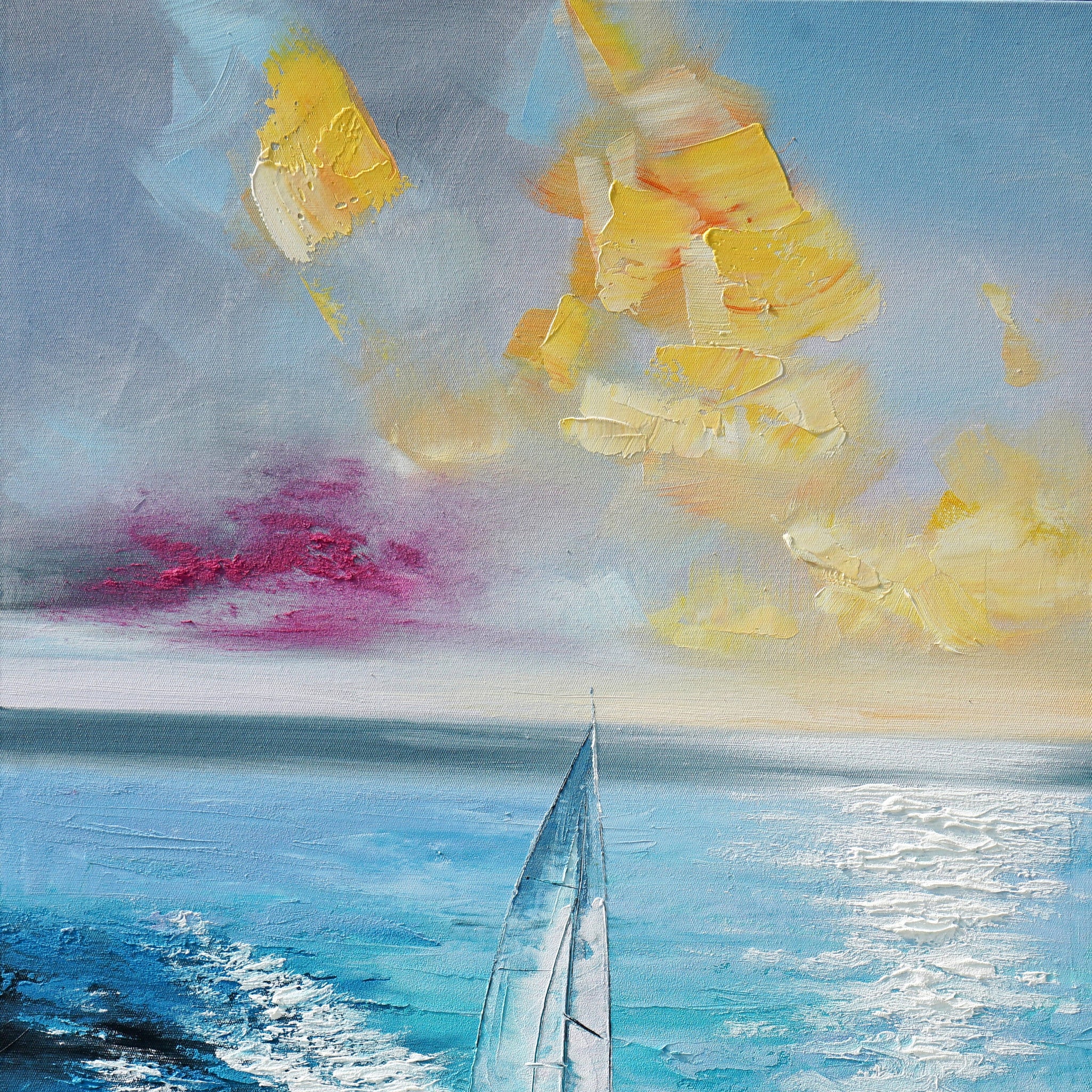 Dipinto a mano acrilico su tela Scenario Astratto 70x140cm