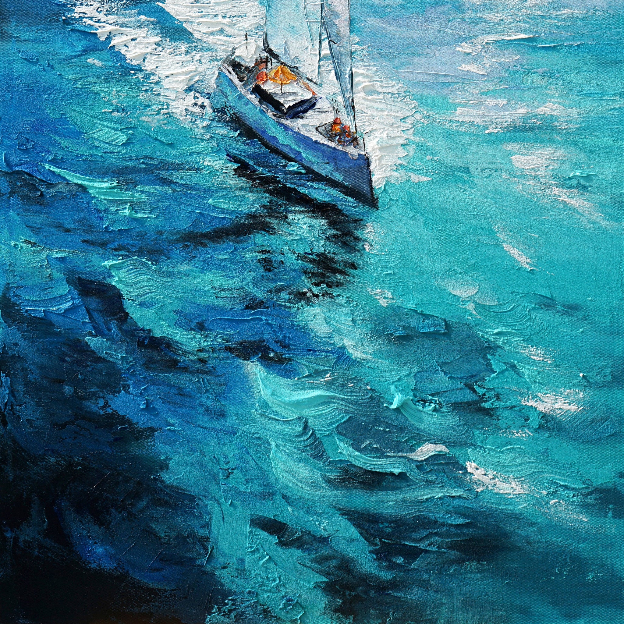 Dipinto a mano acrilico su tela Scenario Astratto 70x140cm