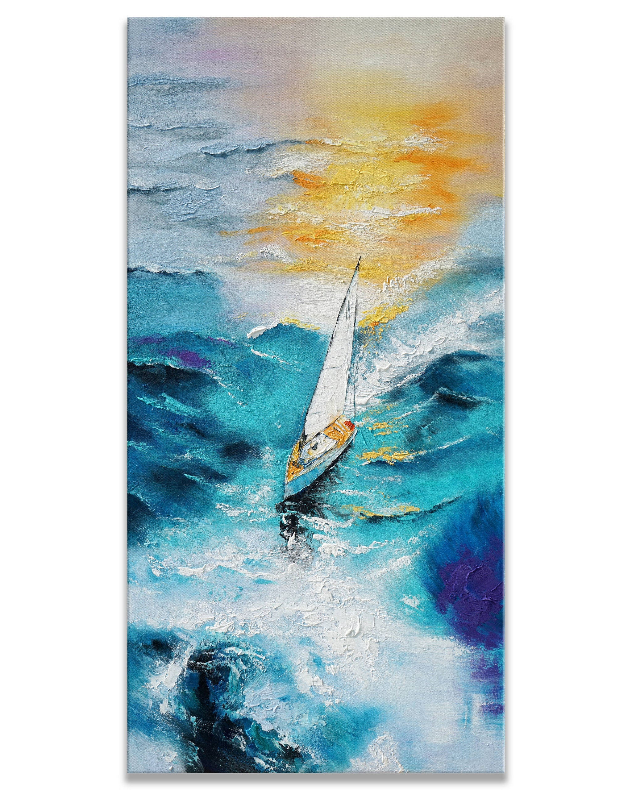 Dipinto a mano acrilico su tela Scenario Astratto 70x140cm