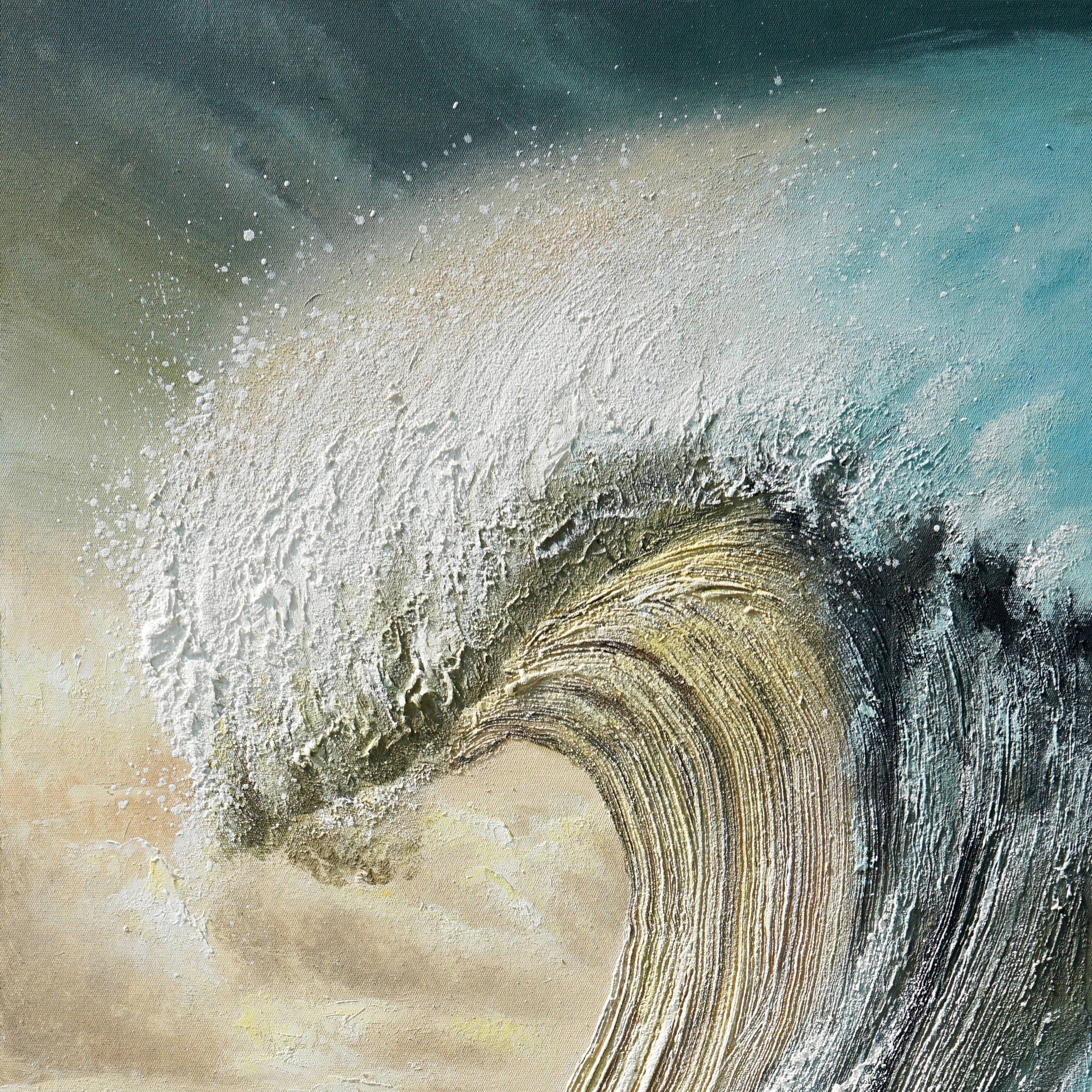 Dipinto a mano acrilico su tela Scenario Astratto 70x140cm