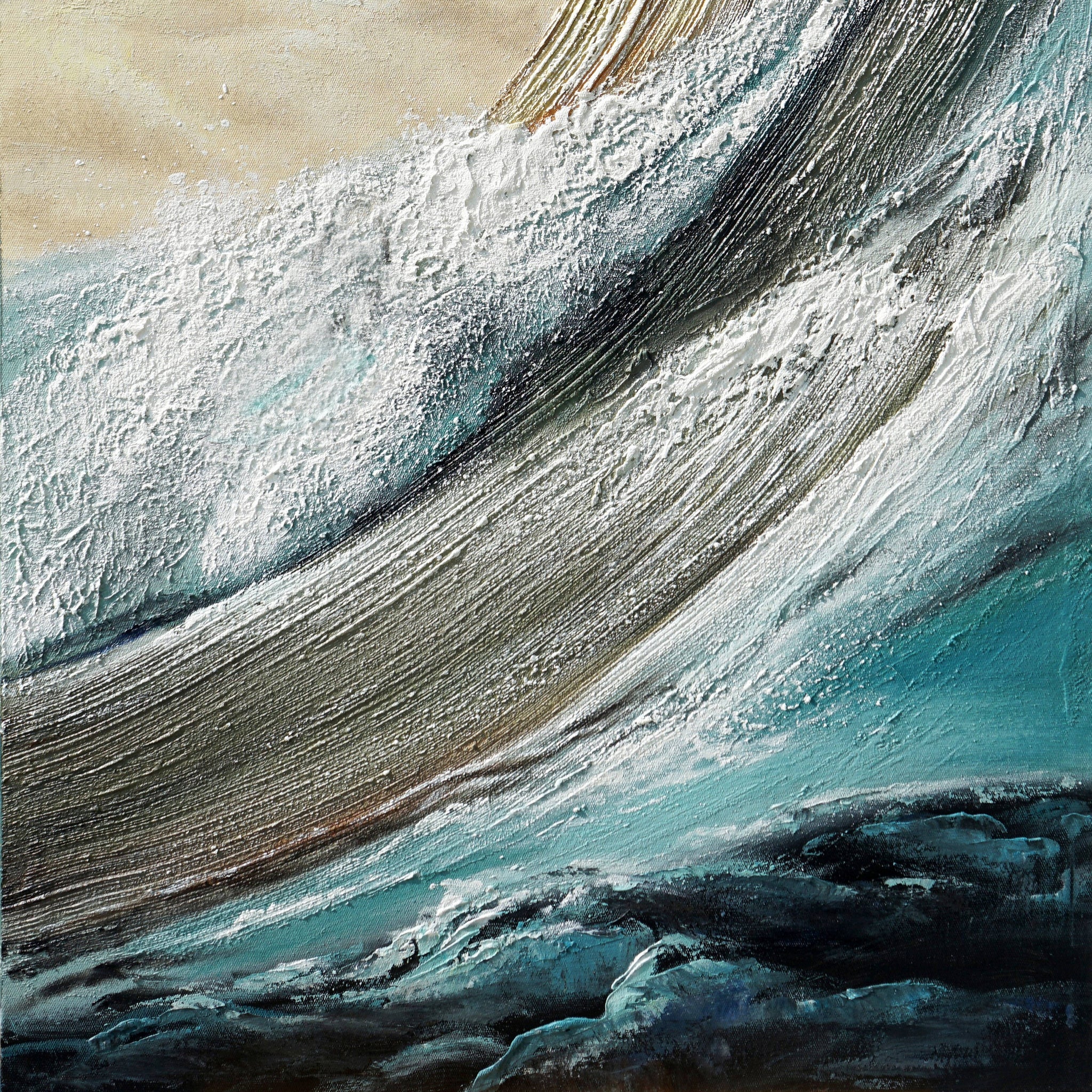 Dipinto a mano acrilico su tela Scenario Astratto 70x140cm