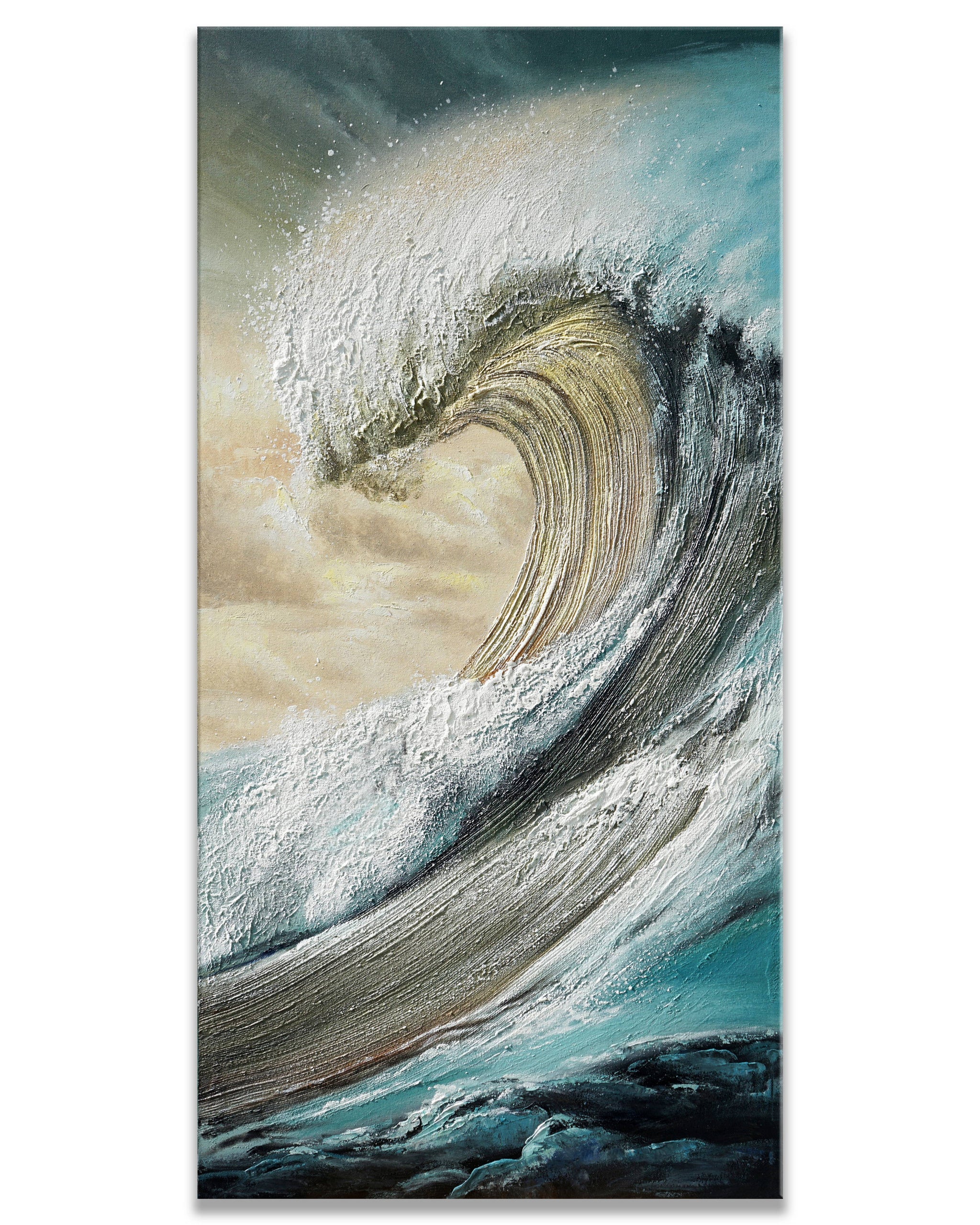 Dipinto a mano acrilico su tela Scenario Astratto 70x140cm