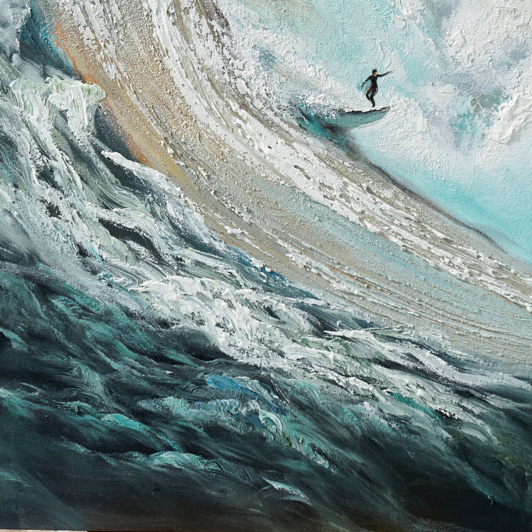 Dipinto a mano acrilico su tela Scenario Astratto 70x140cm