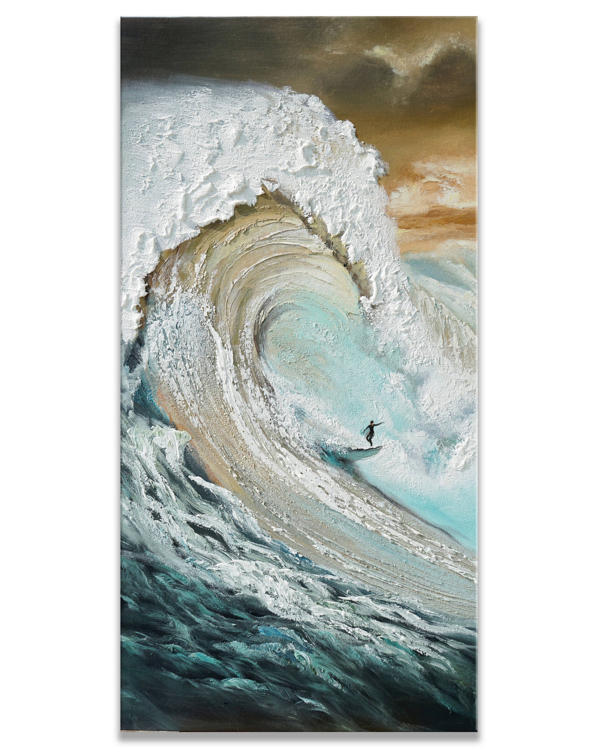 Dipinto a mano acrilico su tela Scenario Astratto 70x140cm