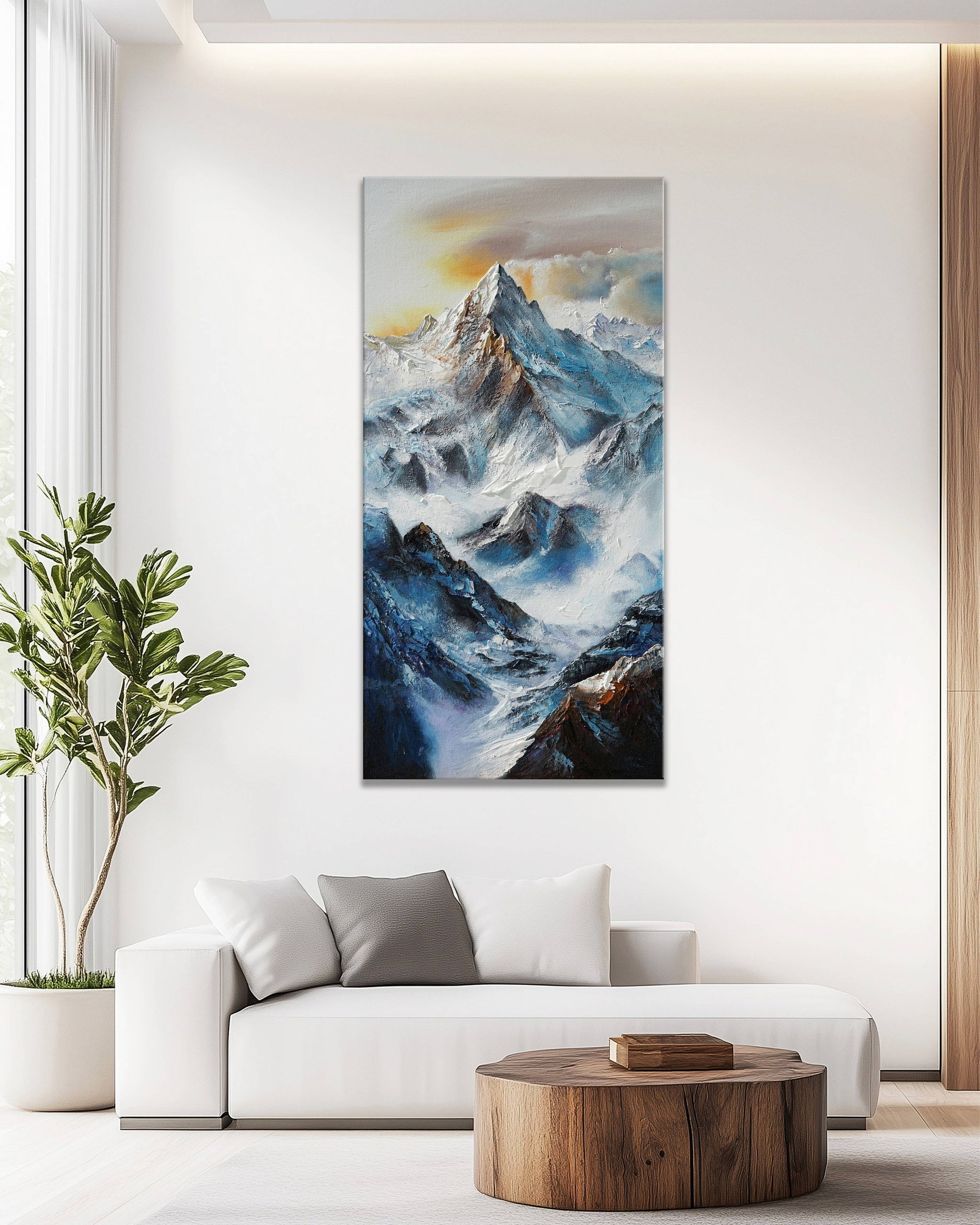 Dipinto a mano acrilico su tela Scenario Astratto 70x140cm