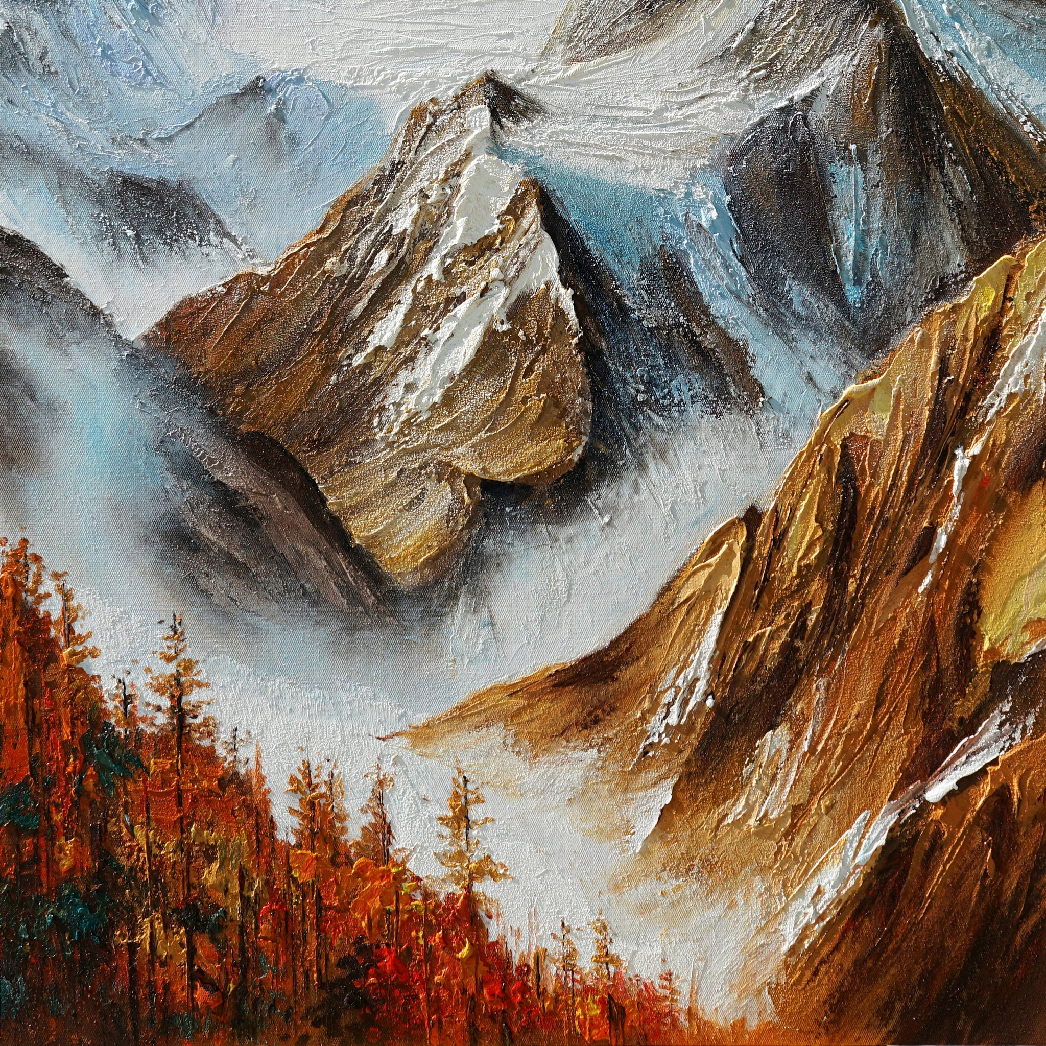 Dipinto a mano acrilico su tela Scenario Astratto 70x140cm