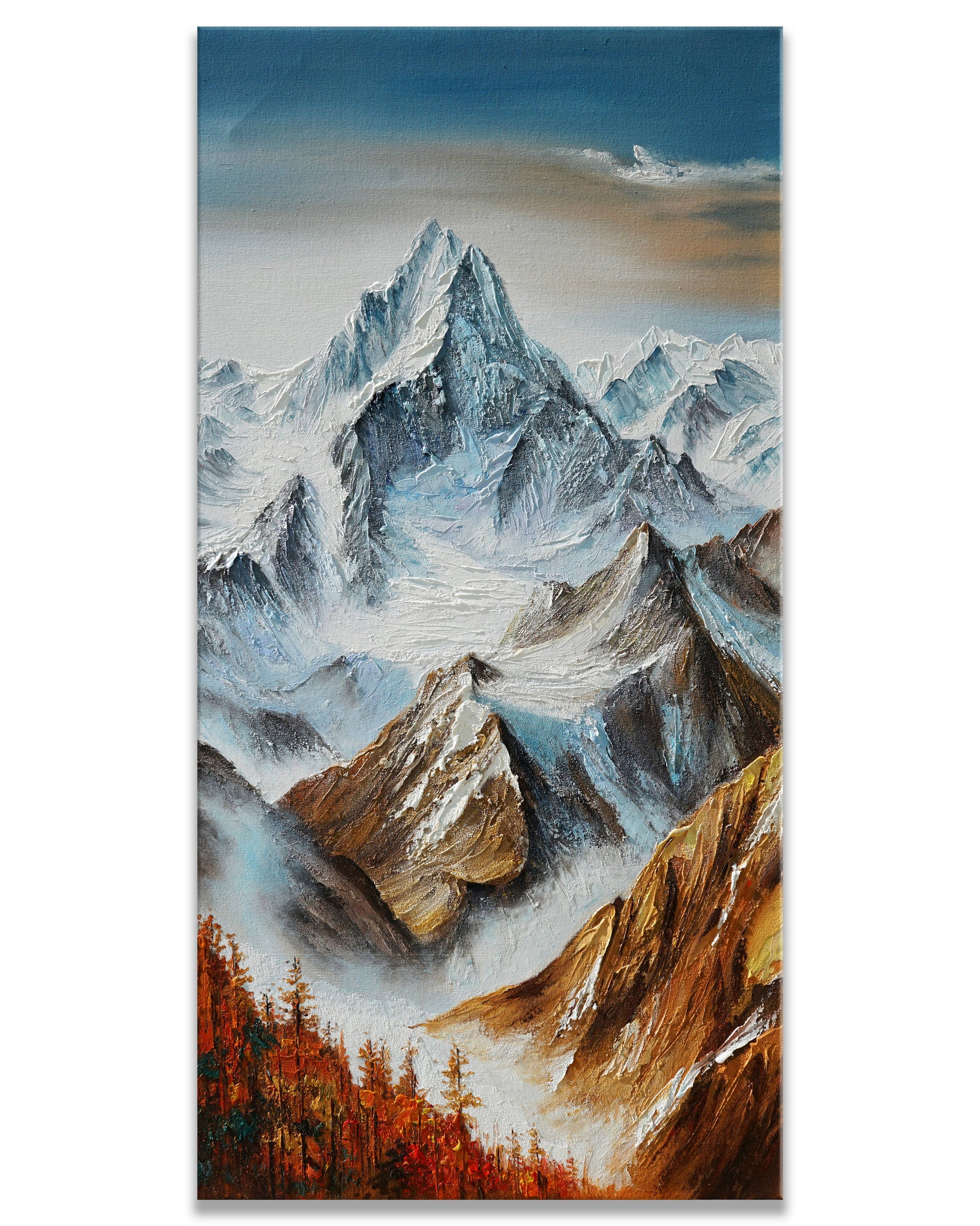 Dipinto a mano acrilico su tela Scenario Astratto 70x140cm