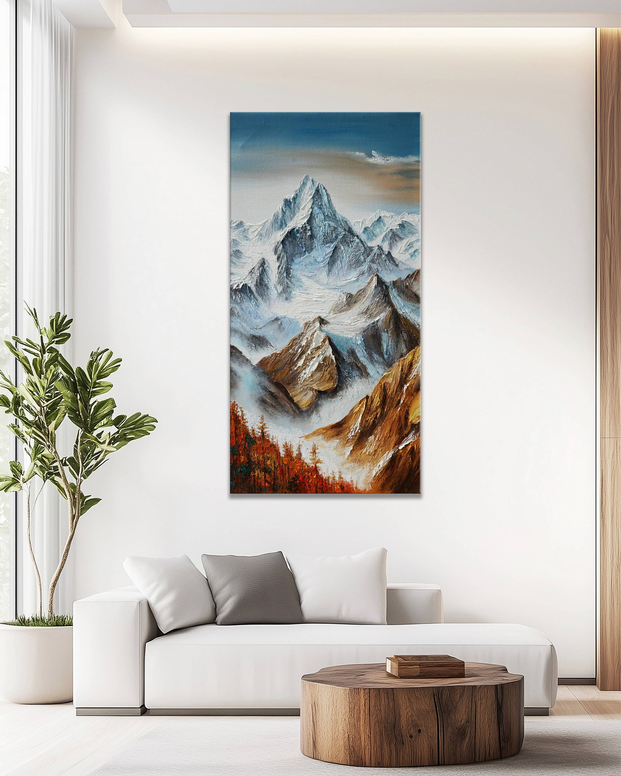 Dipinto a mano acrilico su tela Scenario Astratto 70x140cm