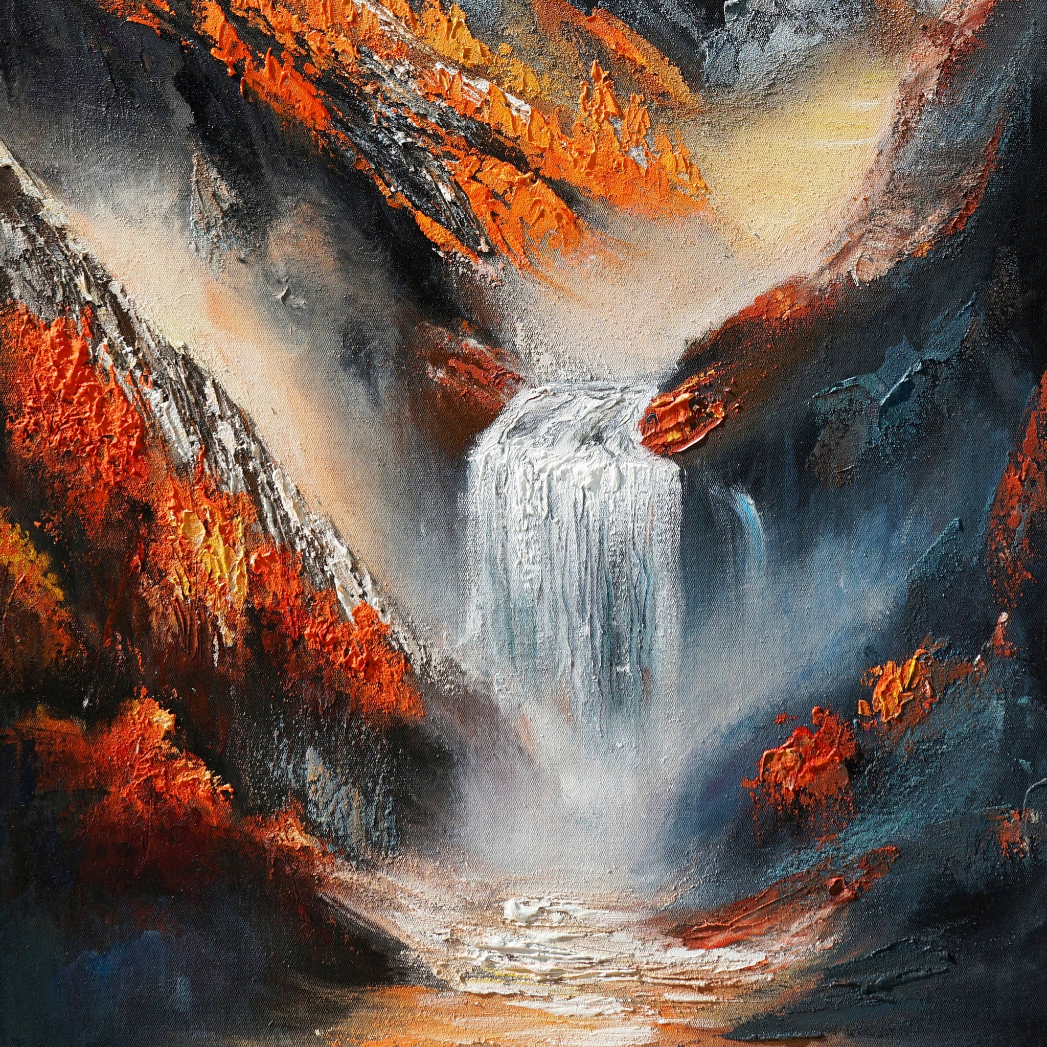 Dipinto a mano acrilico su tela Scenario Astratto 70x140cm