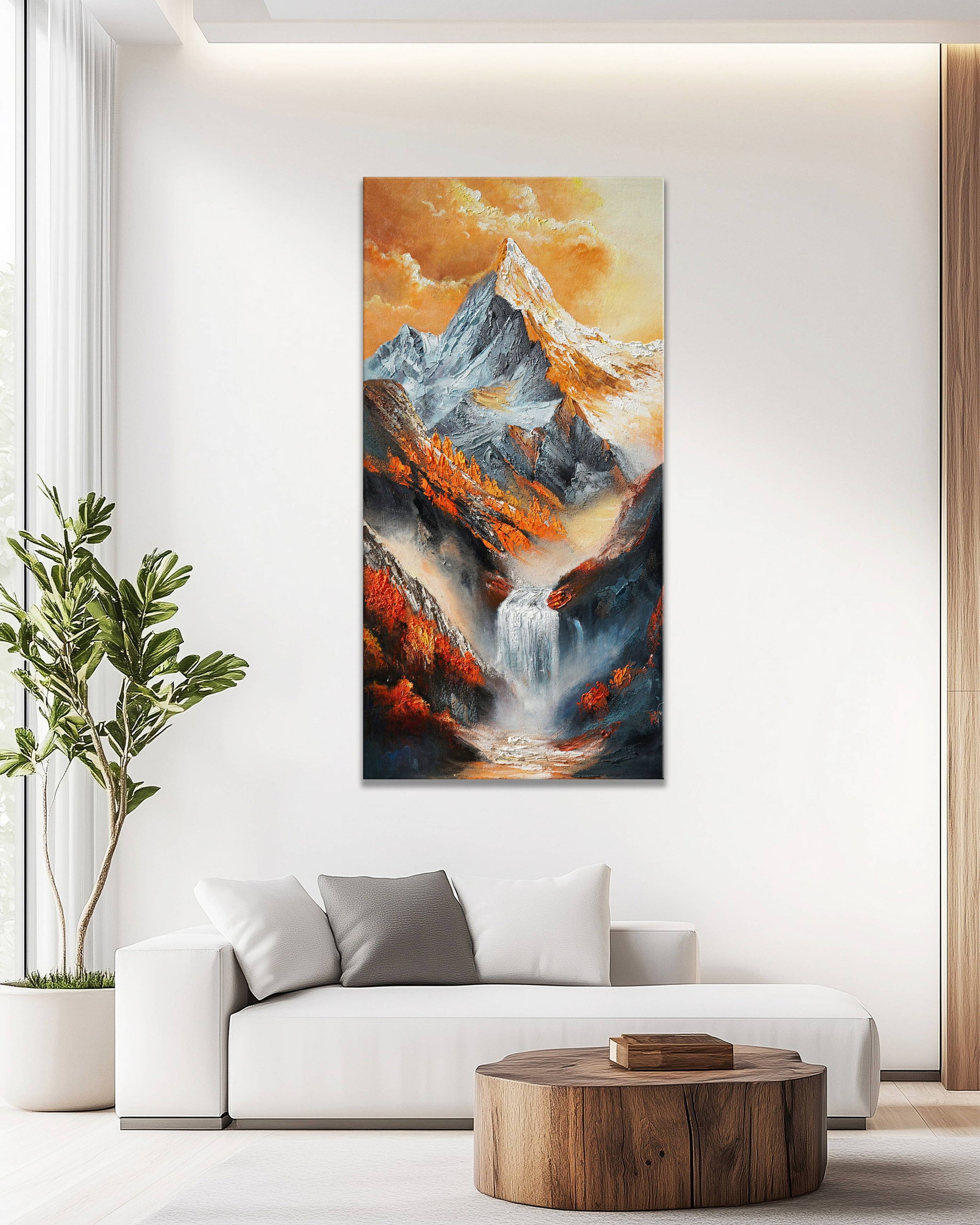 Dipinto a mano acrilico su tela Scenario Astratto 70x140cm