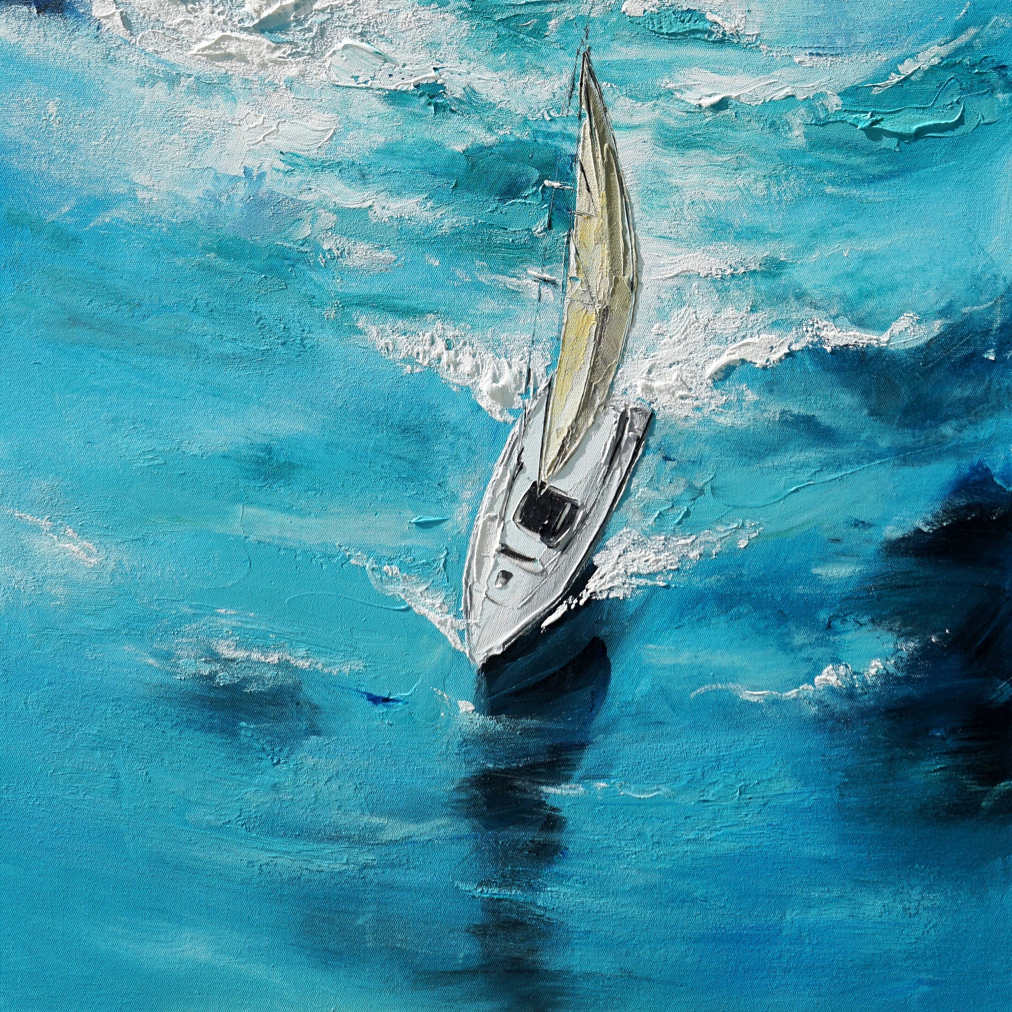 Dipinto a mano acrilico su tela Scenario Astratto 70x140cm