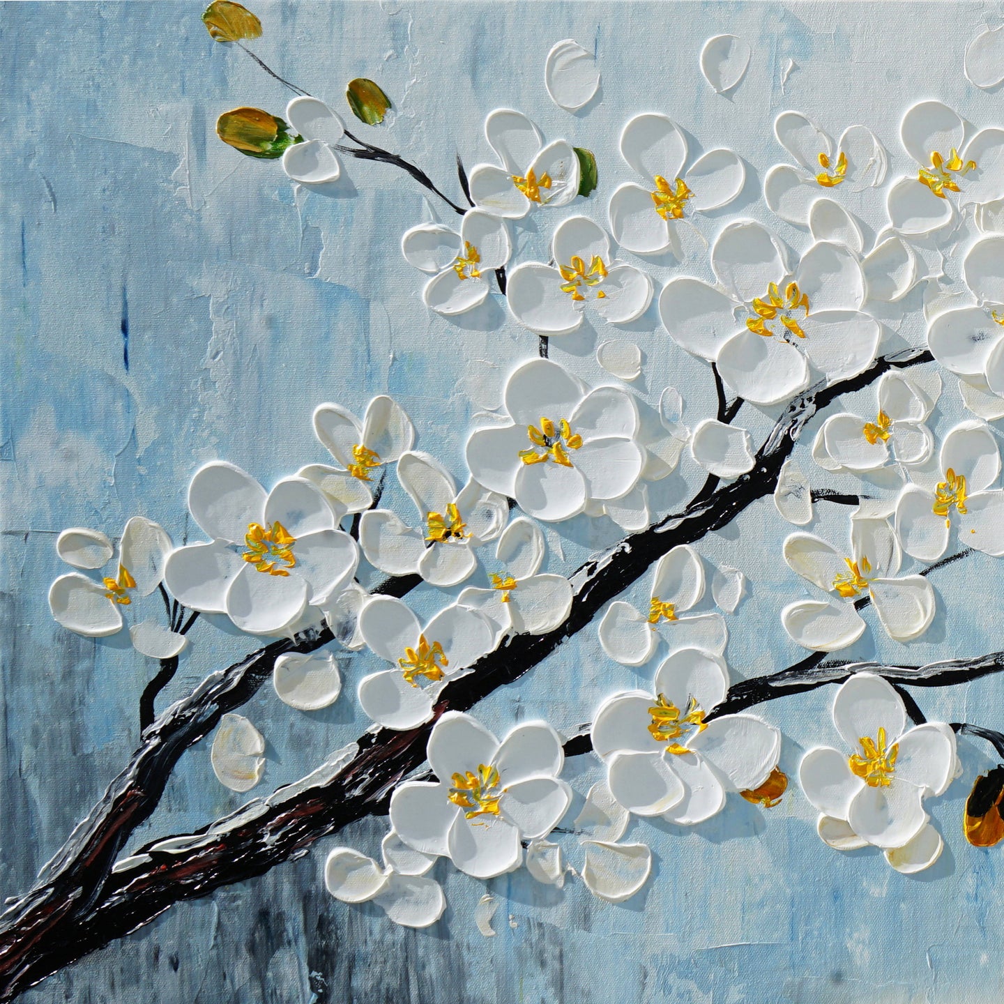 Dipinto a mano acrilico su tela Floreale  60x150cm