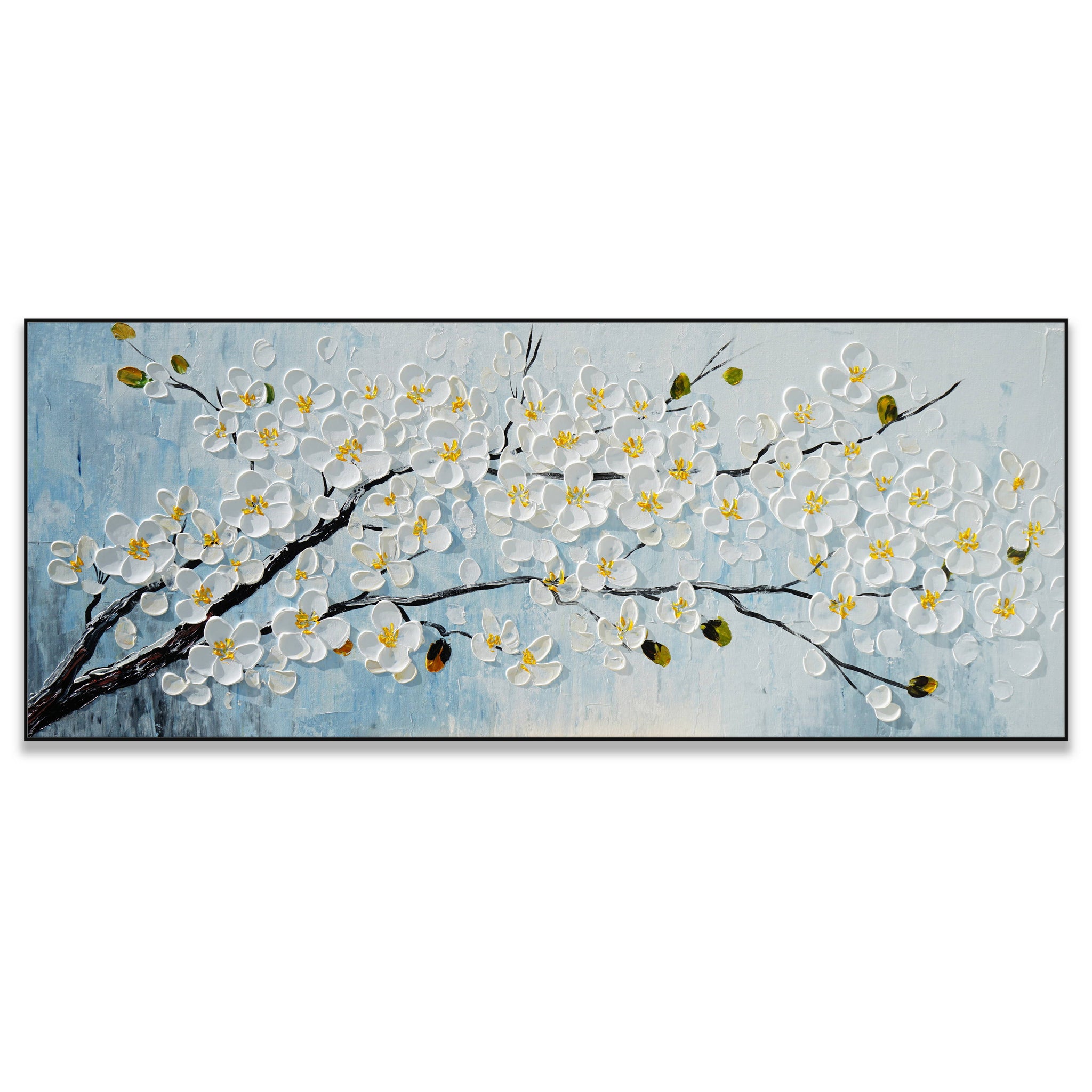 Dipinto a mano acrilico su tela Floreale  60x150cm