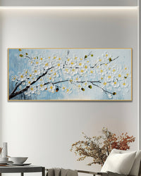 Dipinto a mano acrilico su tela Floreale  60x150cm