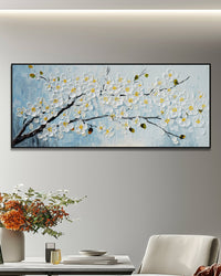 Dipinto a mano acrilico su tela Floreale  60x150cm