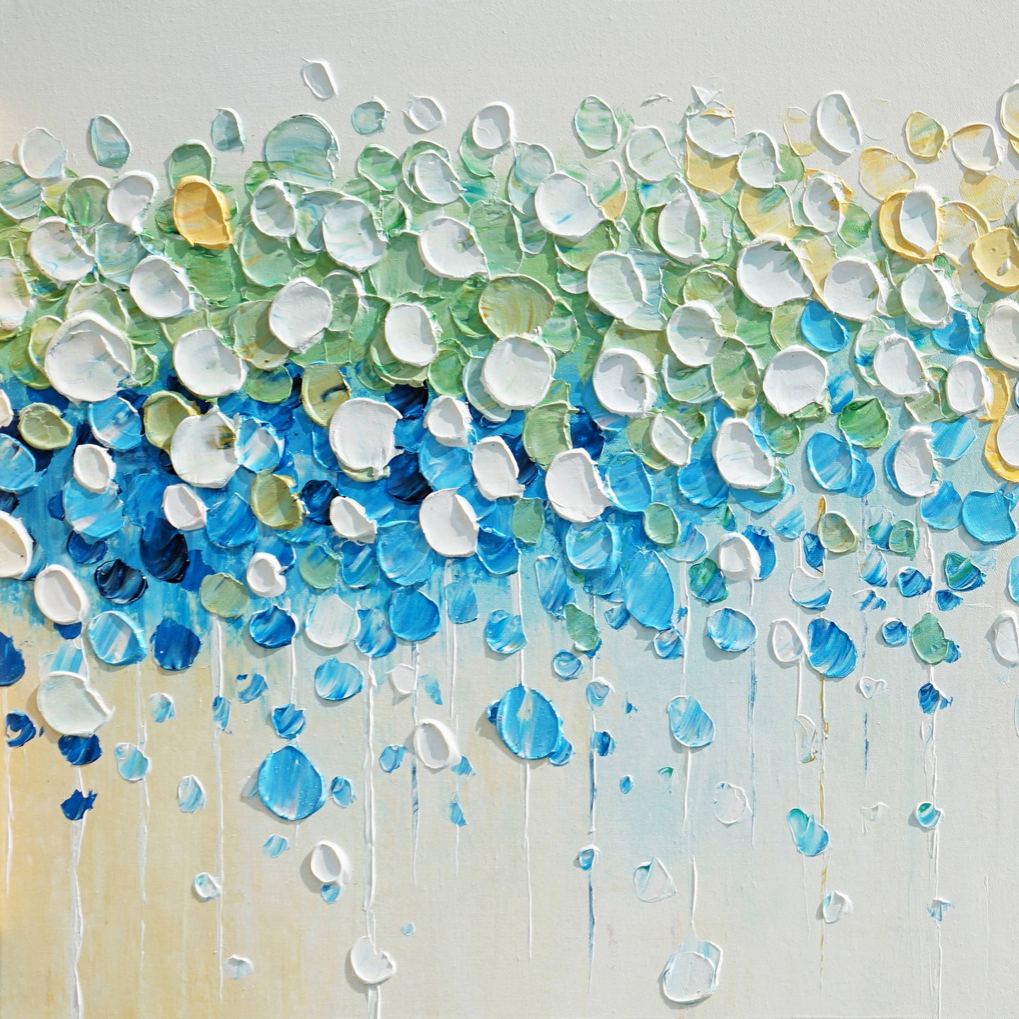 Dipinto a mano acrilico su tela Floreale  60x150cm