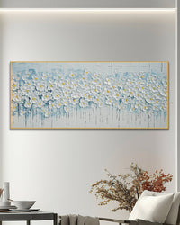 Dipinto a mano acrilico su tela Floreale  60x150cm