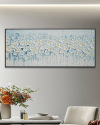Dipinto a mano acrilico su tela Floreale  60x150cm