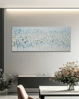 Dipinto a mano acrilico su tela Floreale  60x150cm