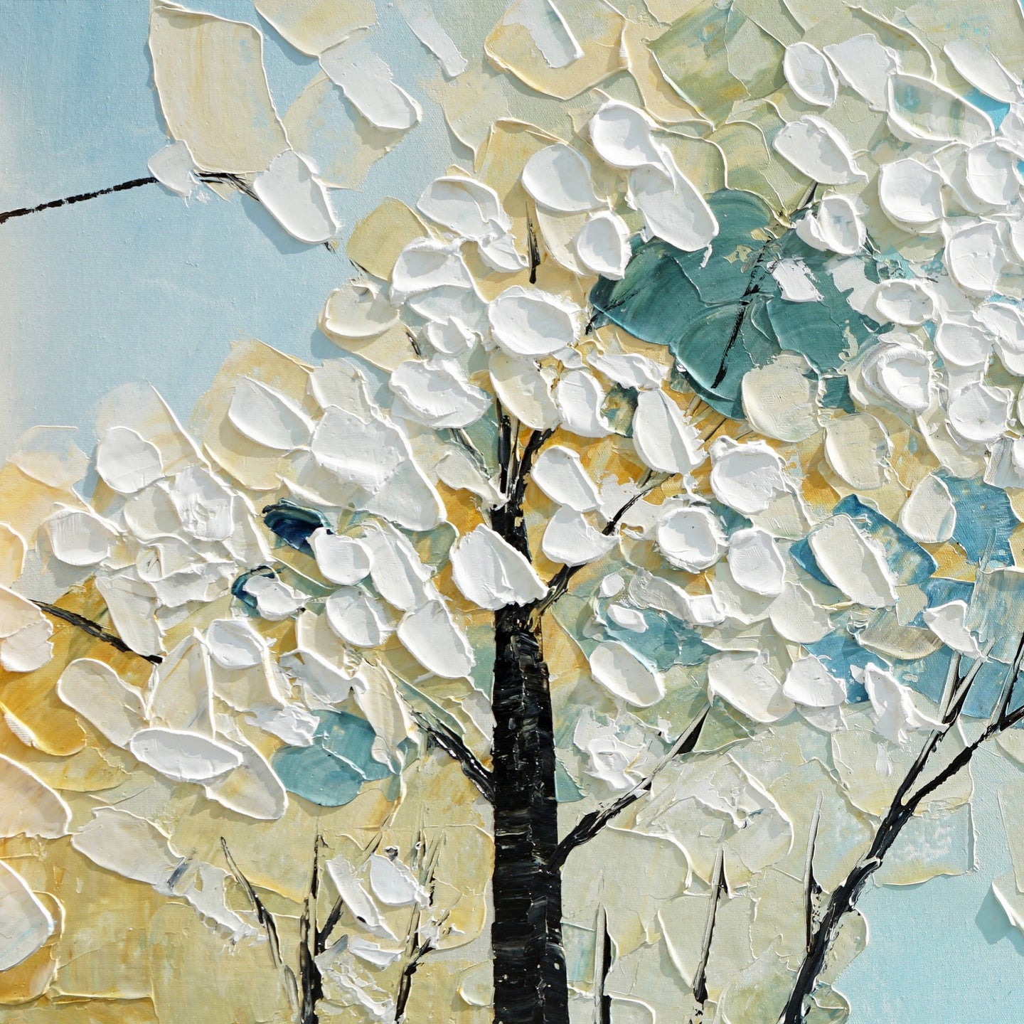 Dipinto a mano acrilico su tela Floreale  60x150cm