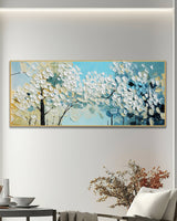 Dipinto a mano acrilico su tela Floreale  60x150cm