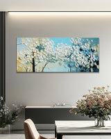Dipinto a mano acrilico su tela Floreale  60x150cm