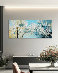 Dipinto a mano acrilico su tela Floreale  60x150cm