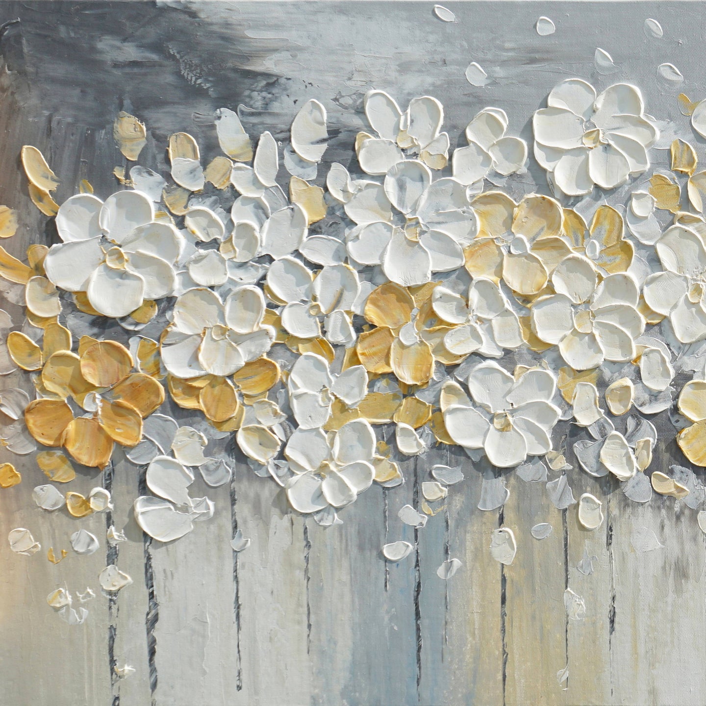 Dipinto a mano acrilico su tela Floreale  60x150cm