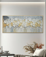 Dipinto a mano acrilico su tela Floreale  60x150cm