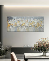 Dipinto a mano acrilico su tela Floreale  60x150cm