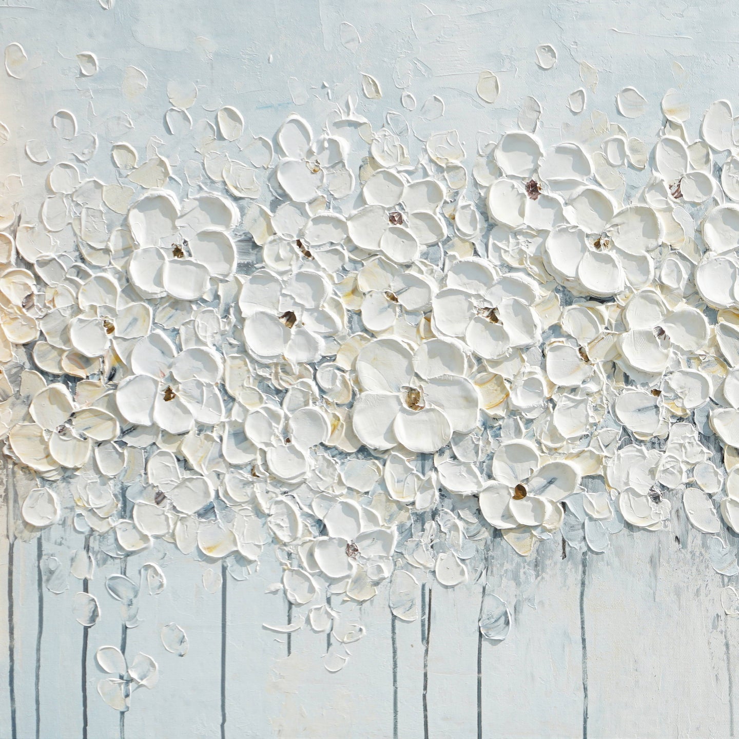 Dipinto a mano acrilico su tela Floreale  60x150cm
