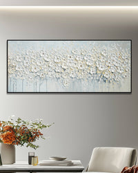 Dipinto a mano acrilico su tela Floreale  60x150cm