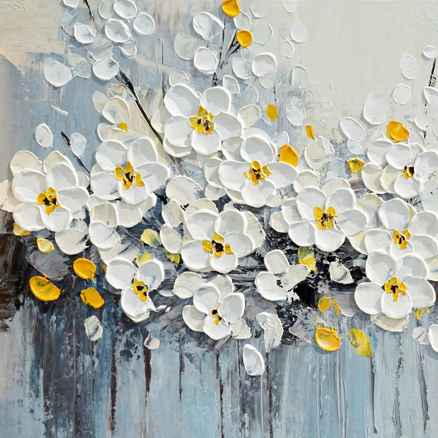 Dipinto a mano acrilico su tela Floreale  60x150cm