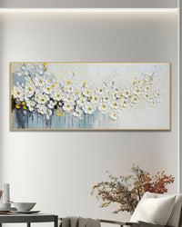 Dipinto a mano acrilico su tela Floreale  60x150cm