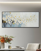 Dipinto a mano acrilico su tela Floreale  60x150cm