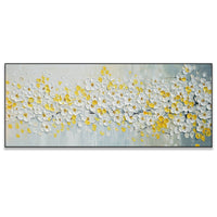 Dipinto a mano acrilico su tela Floreale  60x150cm