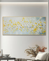 Dipinto a mano acrilico su tela Floreale  60x150cm