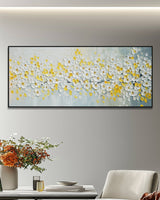 Dipinto a mano acrilico su tela Floreale  60x150cm