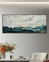 Dipinto a mano acrilico su tela Scenario Astratto  60x150cm