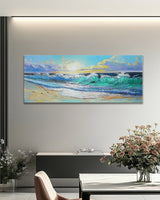 Dipinto a mano acrilico su tela Scenario Astratto  60x150cm