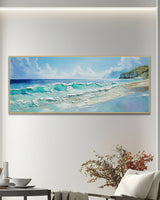 Dipinto a mano acrilico su tela Scenario Astratto  60x150cm