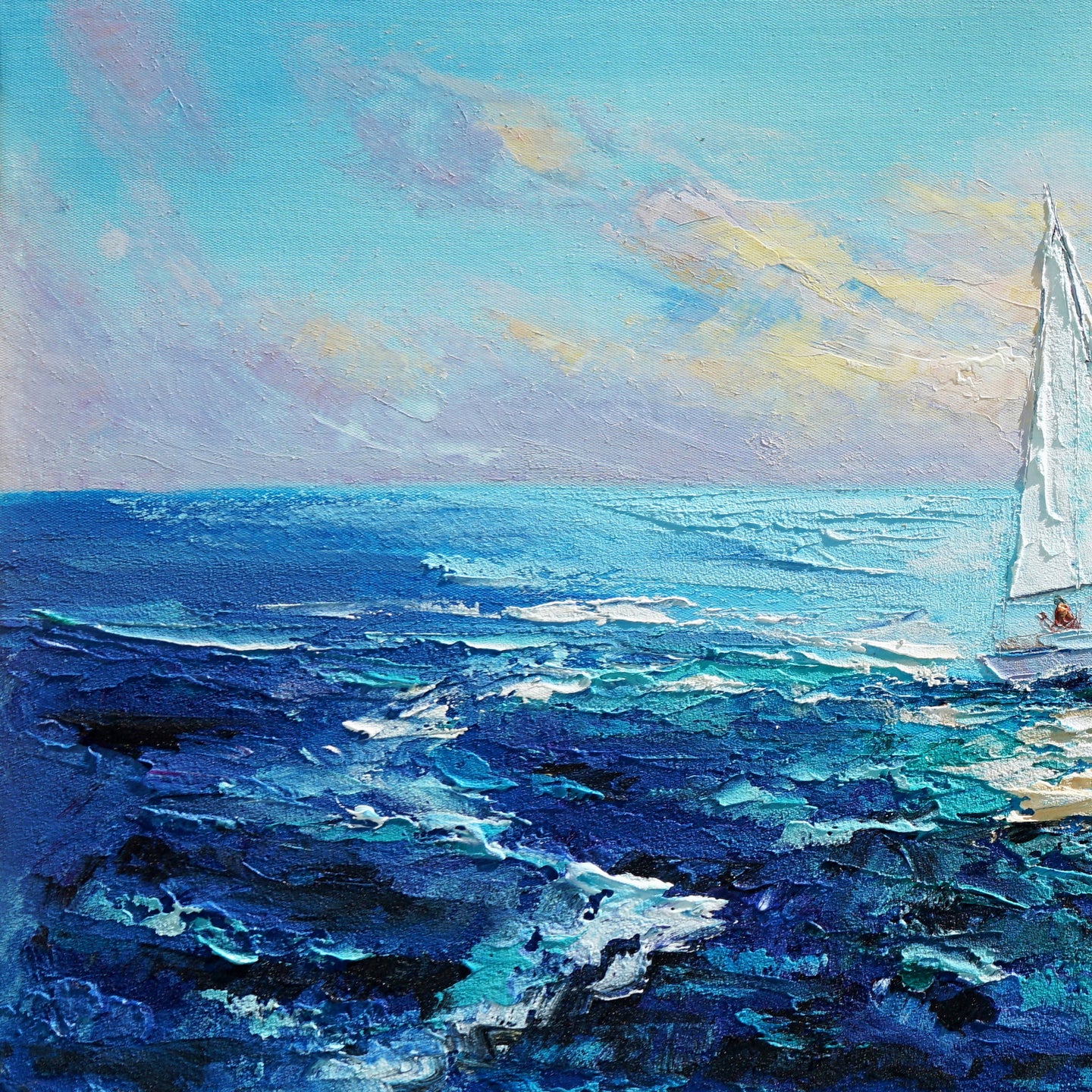 Dipinto a mano acrilico su tela Scenario Astratto  60x150cm