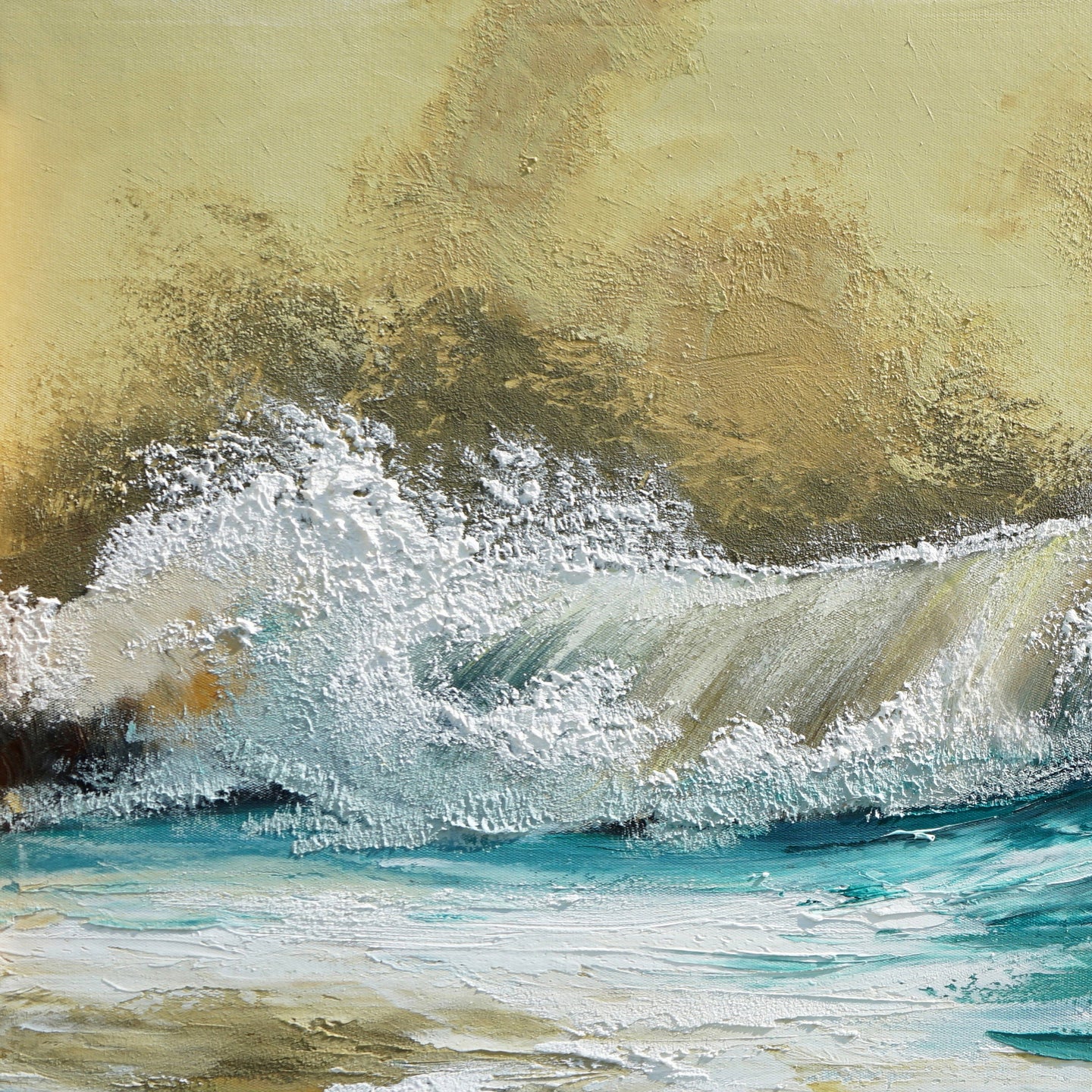 Dipinto a mano acrilico su tela Scenario Astratto  60x150cm