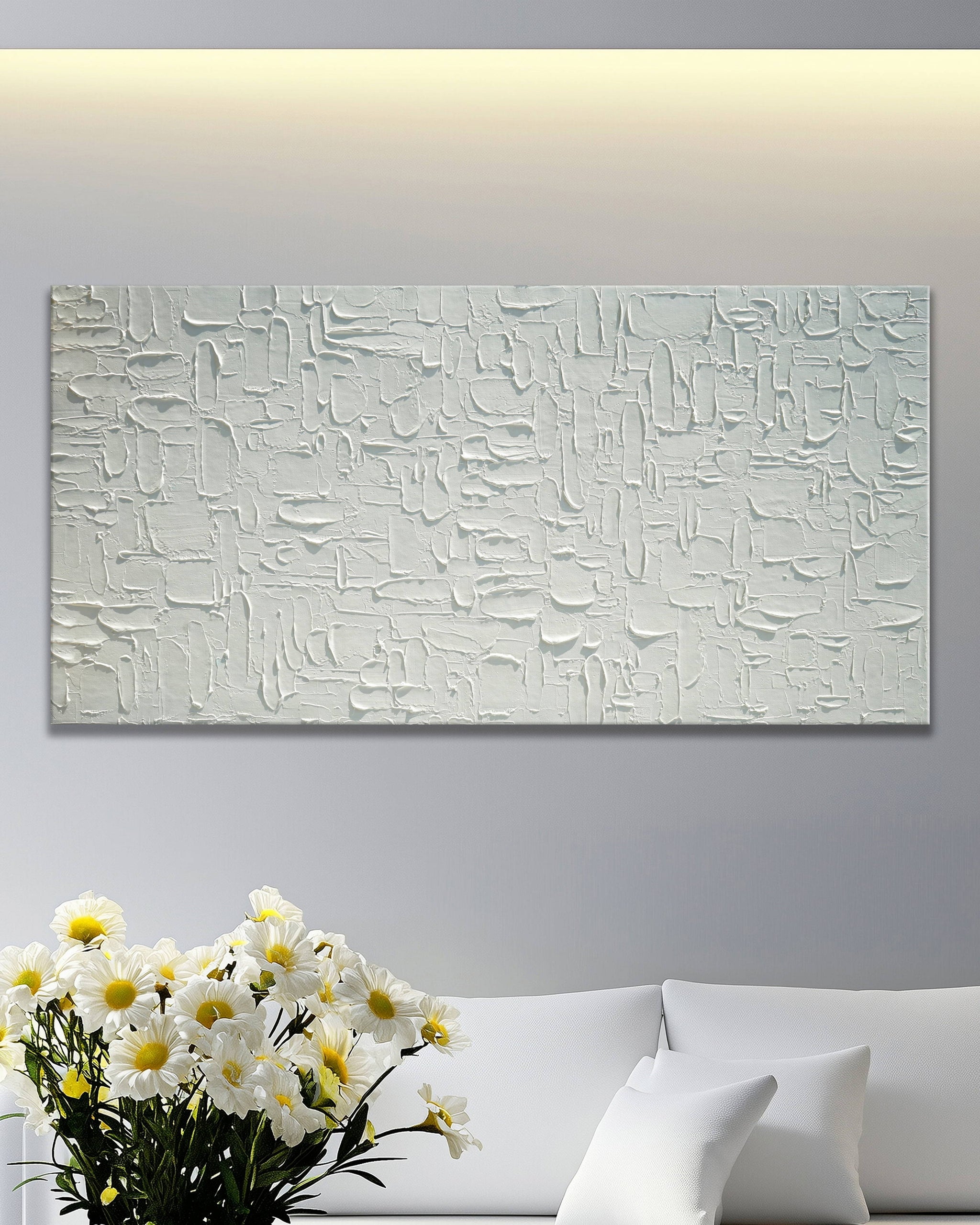 Dipinto a mano acrilico su tela Astratto  70x140cm