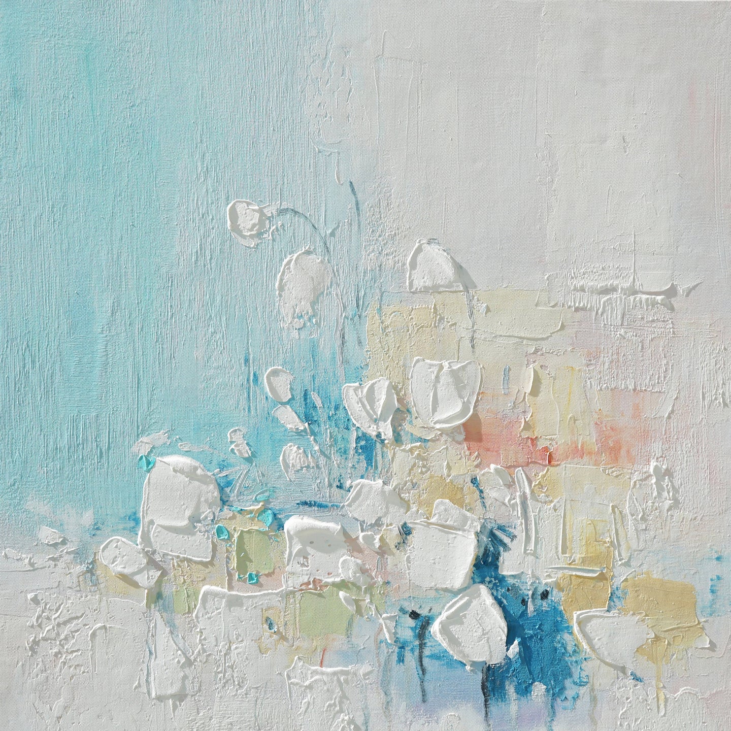 Dipinto a mano acrilico su tela Floreale  75x100cm