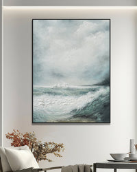 Dipinto a mano acrilico su tela Scenario Astratto  75x100cm