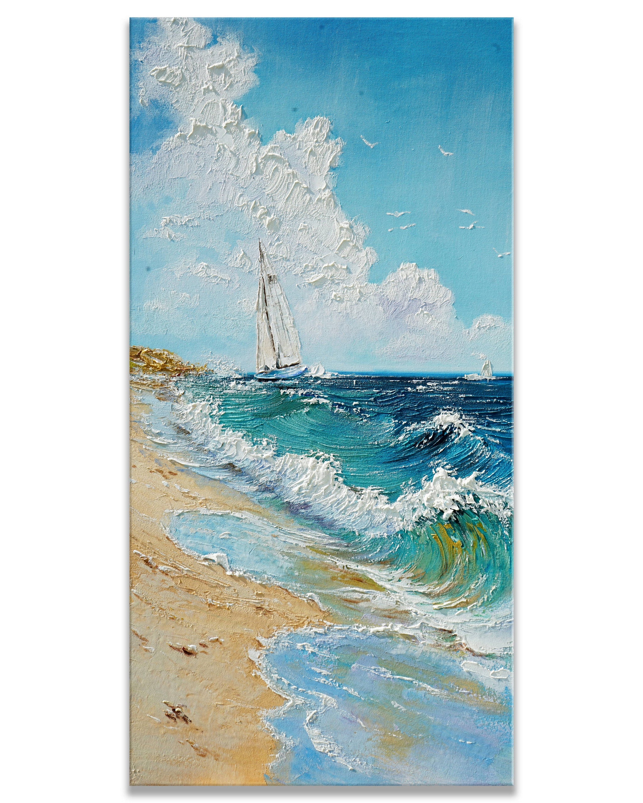 Dipinto a mano acrilico su tela Scenario Astratto  70x140cm