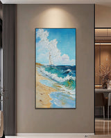 Dipinto a mano acrilico su tela Scenario Astratto  70x140cm