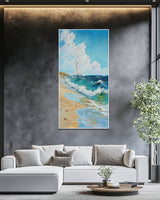 Dipinto a mano acrilico su tela Scenario Astratto  70x140cm