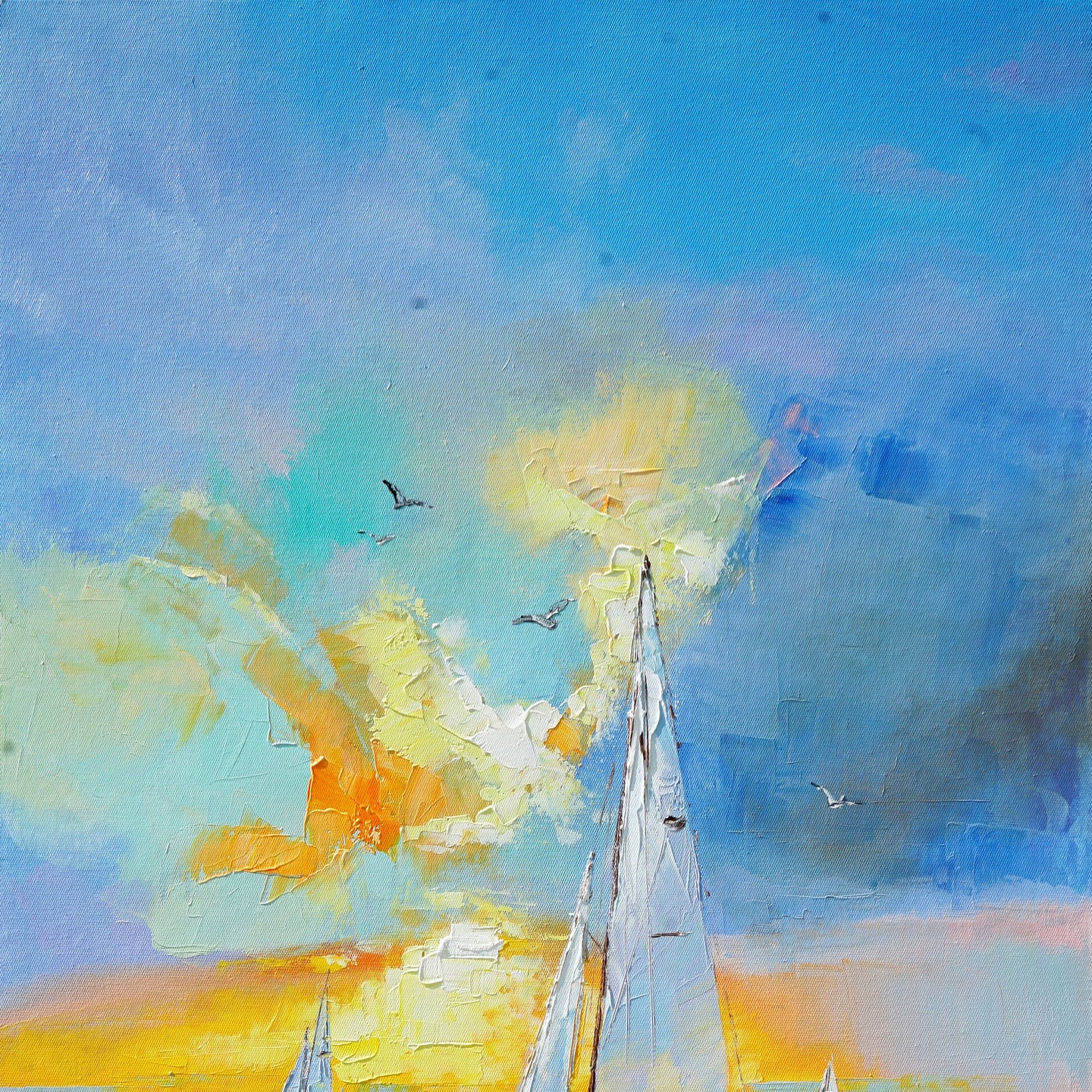 Dipinto a mano acrilico su tela Scenario Astratto  70x140cm